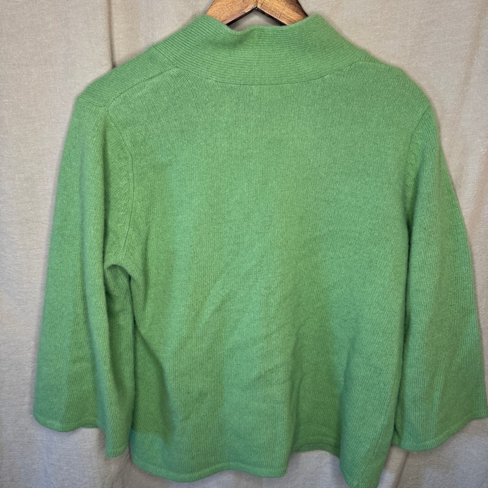 Tweeds Womens Green Lambswool Angora Blend Shawl Cardigan Sweater Large - Picture 5 of 5